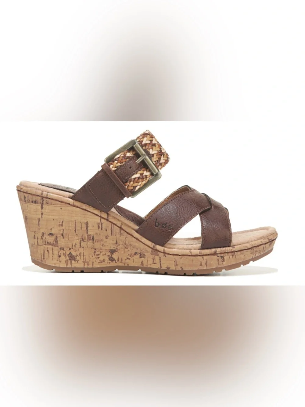 Brand new never worn BOC Brown Woven Strap Cork Wedge Sandals